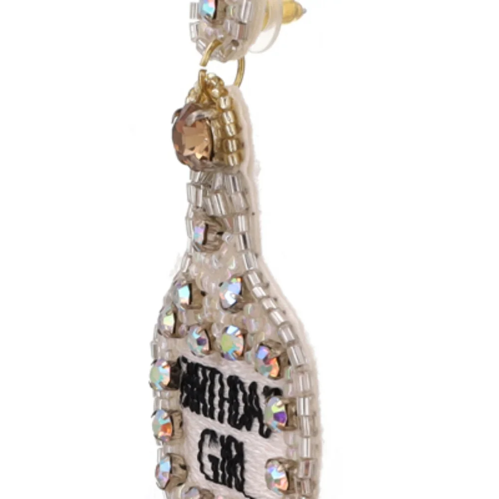 Beaded Birthday Girl Earrings - Picture 2 of 2